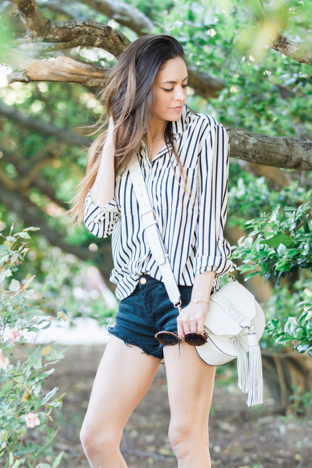 vertical stripes, black and white outfit ideas, how to wear black and white in the summer, spring neutrals, summer neutrals, white rebecca minkoff isobel saddle bag in white, casual spring outfit ideas, casual summer outfit ideas, simple summer style