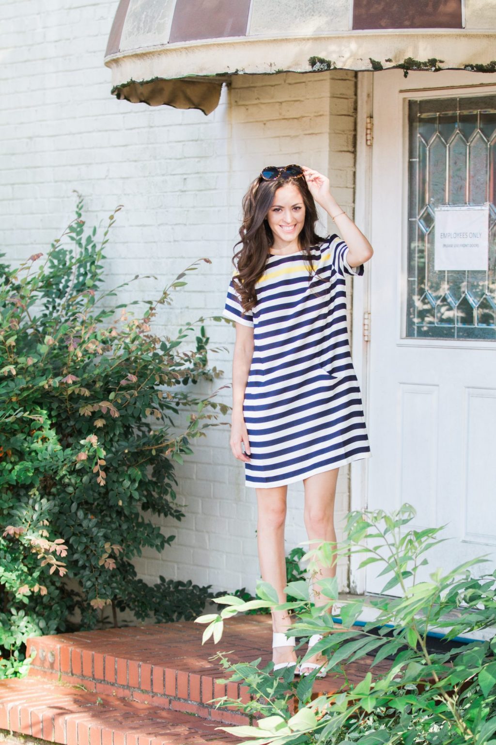Cooper & Ella Sawyer Pocket Dress, striped shift dress, summer shift dress, summer outfit ideas, summer style