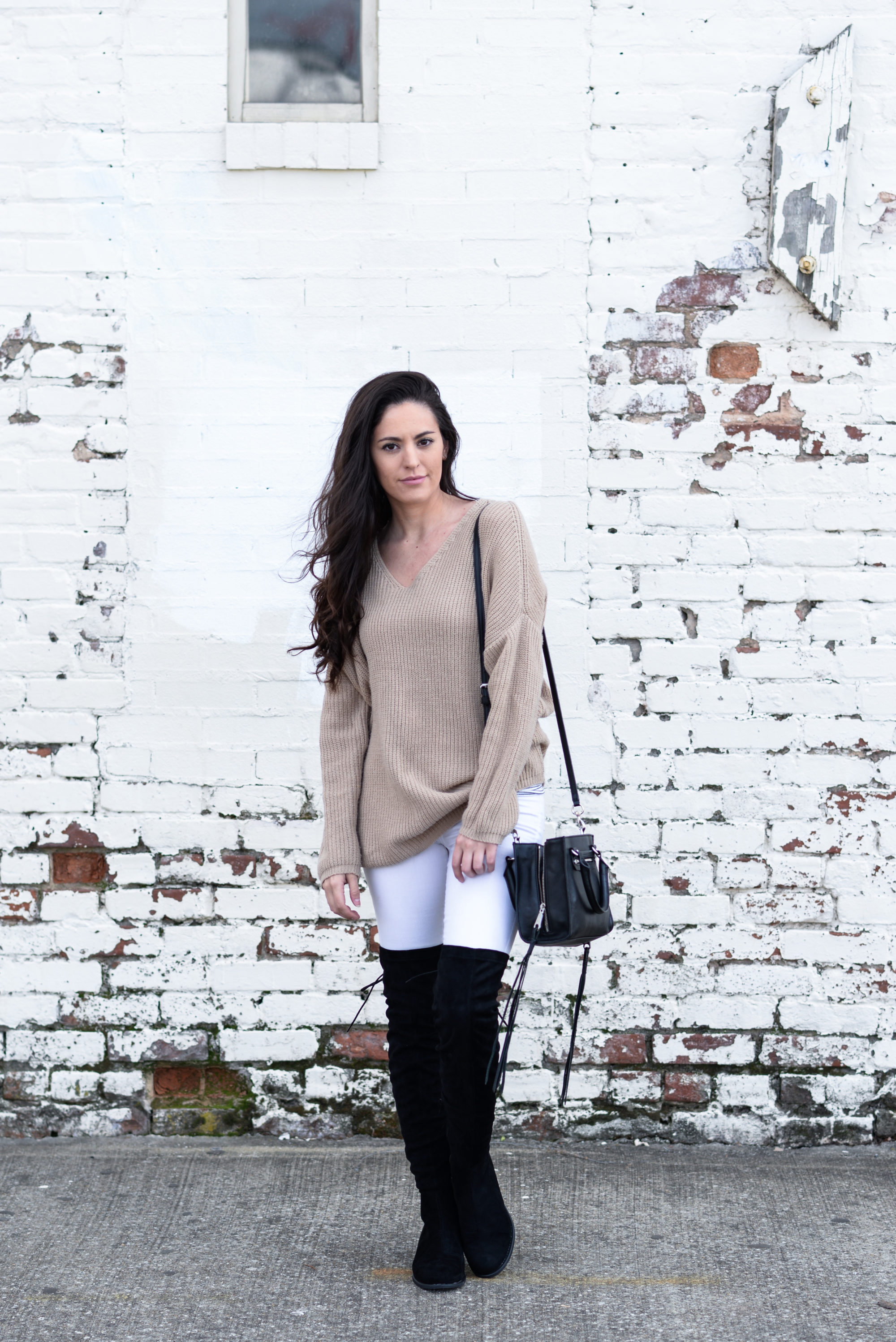 comfy casual style, how to be comfy and warm, casual winter style, winter outfit ideas, how to wear over the knee boots, cheap over the knee boots, cute over the knee boots, tie up over the knee boots, casual outfit ideas, casual winter style