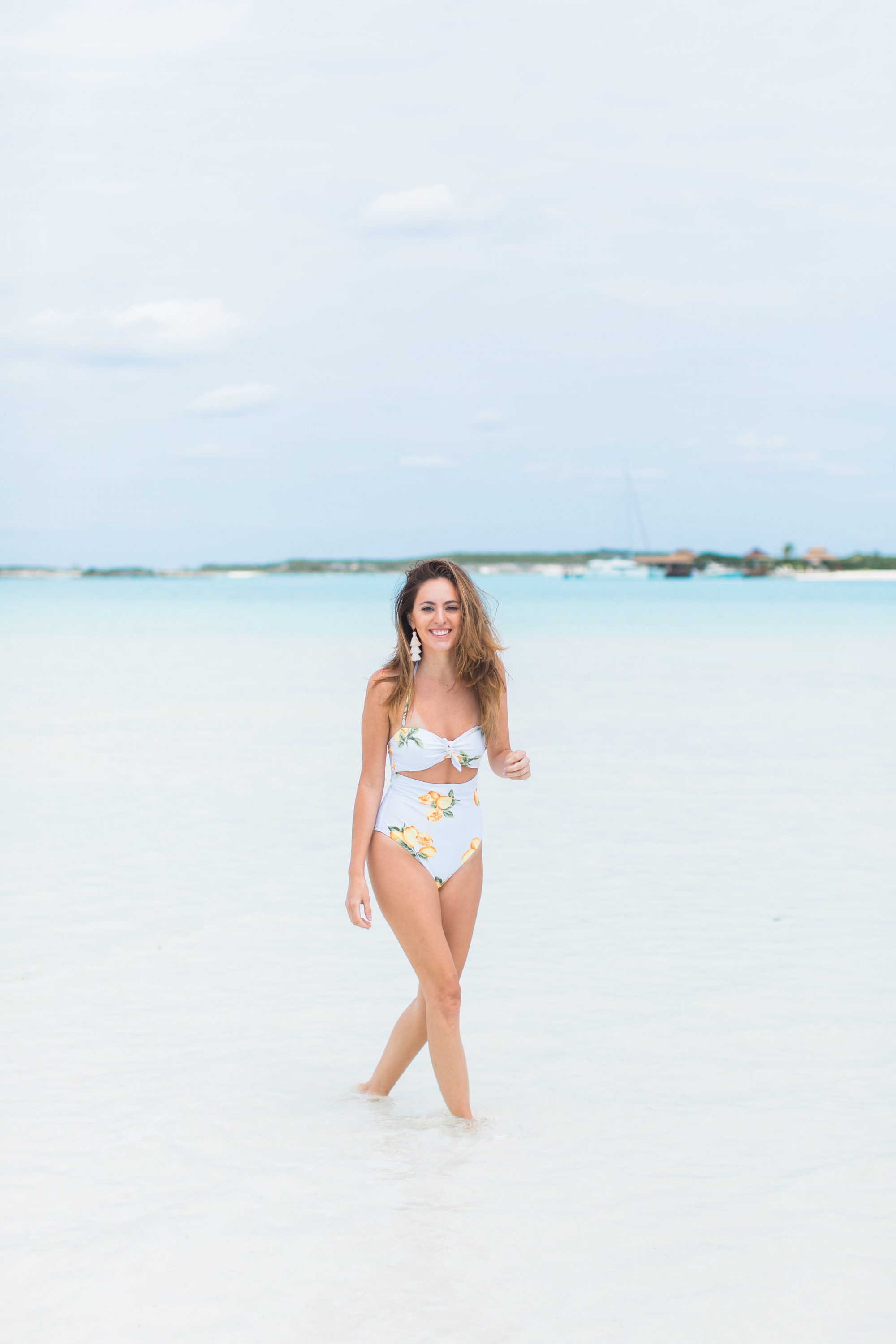 exuma, the bahamas, its better in the bahamas, swimming pigs exuma, forever21 ADD TO FAVORITES Cutout Lemon One-Piece Swimsuit, SUGARFIX by BaubleBar Tiered Tassel Drop Earrings in white, what to do in exuma, bahamas travel guide, forever21 Oversized Round Sunglasses