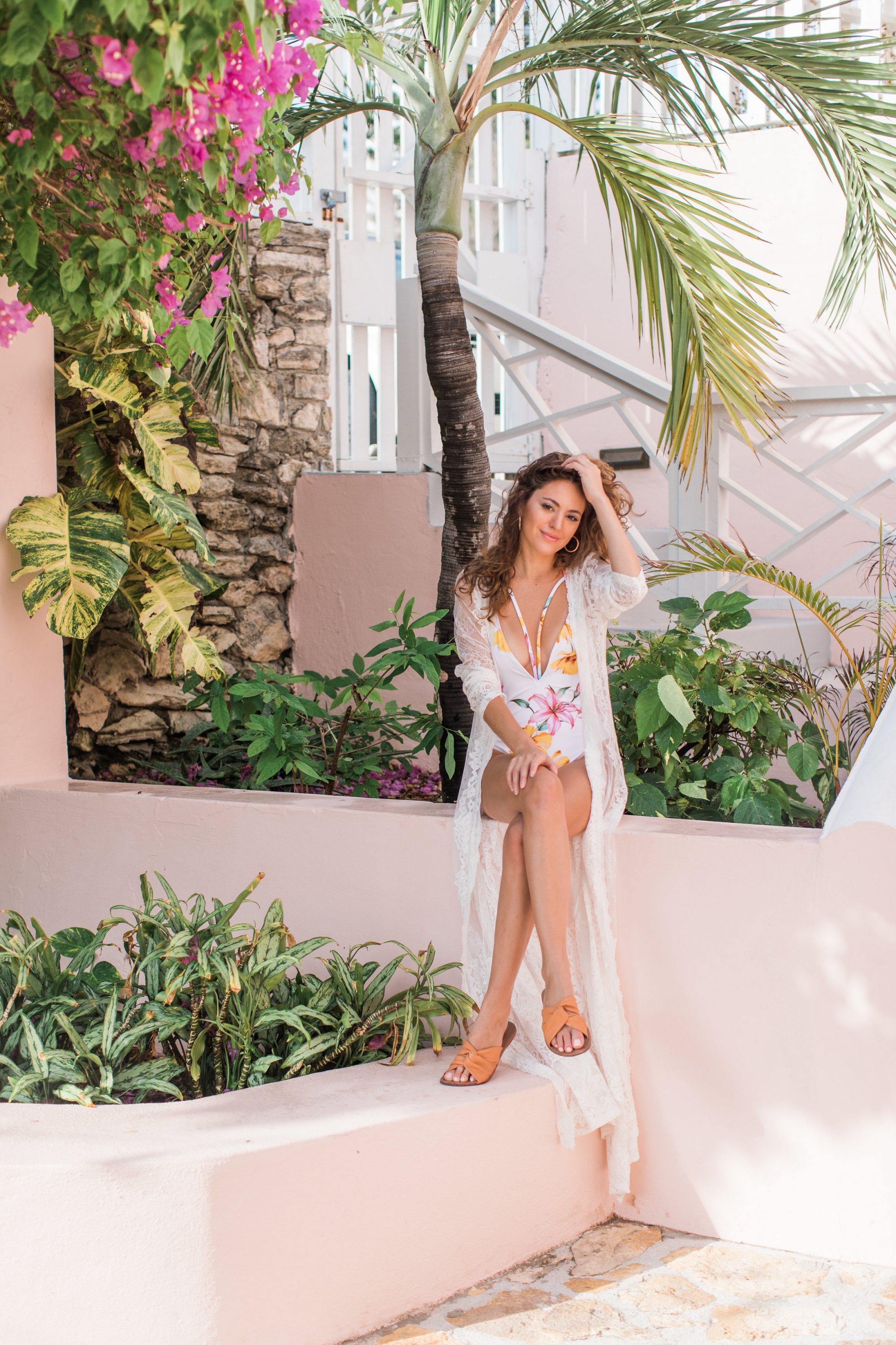 peace n plenty, peace and plenty, where to stay in exuma, where to stay in georgetown exuma, the bahamas, forever21 Strappy Floral One-Piece Swimsuit, asos Missguided Premium Lace Beach Kimono, summer outfit ideas, resort wear, beach outfit ideas, what to wear on a beach vacation, what to wear on a tropical location